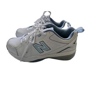 New Balance Women's 9 B 608 V5 Casual Comfort Cross Trainer Shoes White Blue
